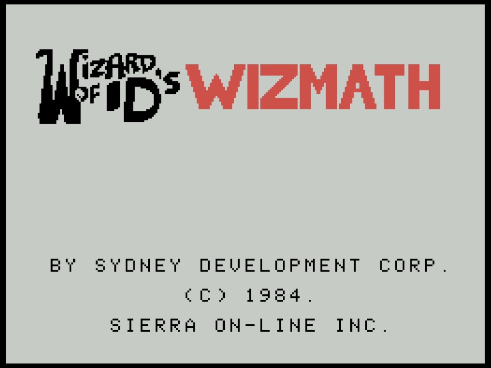 Title Screen of Wizmath for Colecovision